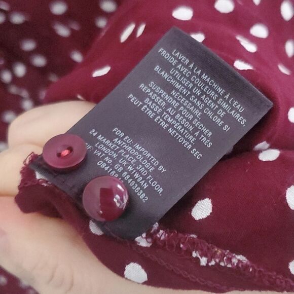 Anthropologie Maeve Maroon Top - Picture 7 of 10